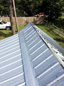 photo of metal roof.